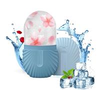 Joyeee Ice Roller Facial, Rodillo de Hielo Facial de Silicona Reutilizable, para Masaje Facial, Aliviar Ojos Hinchados, Ayuda a Reducir Los Poros, Azul