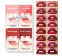 Joyeee - Juego de 16 esmaltes de labios con textura mate, brillo de labios líquido con caja de regalo, brillo de labios rojo rosa desnudo, resistente al agua, juego de regalo para hija