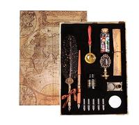 Joyeee Juego de bolígrafo y tinta de caligrafía, con sello de cera, tinta de bolígrafo de inmersión embotellado, sobres, papel para escribir, regalo para familiares, amigos