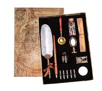 Joyeee - Juego de Caligrafía vintage, 5 puntas, portabolígrafos, sello para sello de cera, tinta perfecta para firmas, dibujo, escritura, decoración e idea de regalo