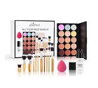 Joyeee Kit de maquillaje todo en uno para mujeres, kit de maquillaje completo para principiantes, incluye paleta correctora, juegos de brochas, imprimación de maquillaje, esponja para polvos