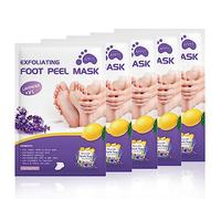 Joyeee Mascarilla Exfoliante Pies, Calcetines Exfoliantes de Pies para Callos Pies y Peeling Pies, Foot Peel Mask para Mujeres y Hombres, Lavanda, 5 Pares