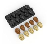 Joyeee Molde de silicona de calavera, bandejas de cubitos de hielo para enfriar whisky, cócteles, bebidas, mini moldes de chocolate para gomitas de Halloween, caramelos, gelatina