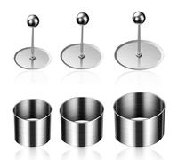 Joyeee Molde para Tartas de AceroInoxidable, 3 Moldes para Mousse de Diferentes Tamaños con Empujador, Herramientas para Hornear Panqueques, Pasteles y Postres
