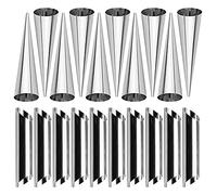 Joyeee Paquete de 10 moldes de cuerno de crema de 5 pulgadas para hornear + 10 moldes de tubos de cannoli de 5 pulgadas, tubos de cannoli grandes, herramienta de cocina de bricolaje para el hogar