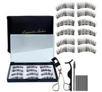 Joyeee Pestañas Postizas Magneticas, 6pairs Pestañas Postizas Naturales 3D Extensiones Reutilizable Lashes Pelo Efecto con Aplicador, Lifting Pestañas Accesorios de Kit Regalo para Niña Mujer