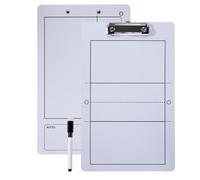 Joyeee Pizarra de borrado en seco de voleibol para entrenadores, 34,8 x 22,1 cm, pizarra blanca deportiva de doble cara con portapapeles para entrenamiento, suministros y accesorios de entrenamiento