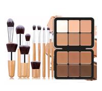 Joyeee Professional Makeup Paleta de Contouring Corrector & Highlight Palette + 11 Pcs Brochas de maquillaje Profesional, Natural, Larga Duración, Regalo de Maquillaje Facial para Mujeres