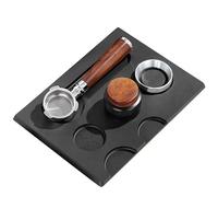 Joyeee Tapete para apisonar espresso, tapete grande con borde de esquina, tapete de silicona antideslizante para suministros de herramientas de baristas, piezas y accesorios para máquinas de café y