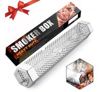 Joyeee Tubo de Ahumador de Pellets para Barbacoa, 31cm Acero Inoxidable Ahumador, Hexagonal, para Cualquier Parrilla o Ahumador