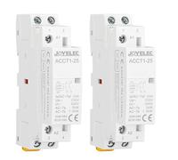 JOYELEC 2P Contactor de CA del hogar，AC220V/230V，2NO，2polos dos normalmente abiertos，50/60HZ modular automático Control de circuito,35mm Montaje en riel DIN (25A-2NO, 2 Piezas)