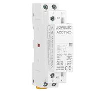 JOYELEC 2P Contactor de CA del hogar，AC220V/230V，2NO，2polos dos normalmente abiertos，50/60HZ modular automático Control de circuito,35mm Montaje en riel DIN (25A-2NO, 1 Piezas)