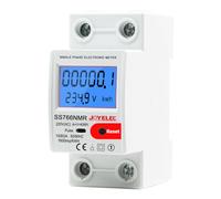 JOYELEC LCD digital 220V medidor de flujo reiniciable Carril DIN KWh contador 10 (60) A 1 fase medidor de corriente alterna 2P-DIN indicador de flujo de riel indicador de consumo de energía, potencia