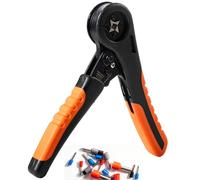 JOYELEC Pinza crimpadora cuadrada, pinza eléctrica para terminales y manguitos, pinza para crimpar puntalinos, engarzar para extremos cables eléctricos, incluye 40 terminales