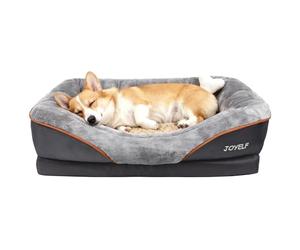 JOYELF Cama Mediana de Espuma viscoelástica para Perros, Cama ortopédica para Perros y sofá con Funda extraíble Lavable y Juguetes chirriadores como Regalo