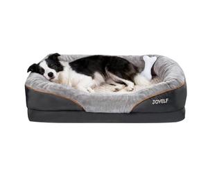 JOYELF Large Cama de Espuma viscoelástica para Perros, Cama ortopédica para Perros y sofá con Funda extraíble Lavable y Juguetes chirriadores como Regalo