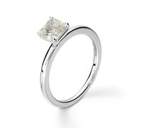 JOYELLE Anillo solitario para mujer de plata 925 - Anillo solitario con circonita cúbica - Joyas Made in Italy - Idea regalo cumpleaños, aniversario, día mujer, día madre