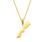 Joyería Con Dijes Patrióticos Para Mujeres Y Hombres, Collares Con Colgante De Mapa De Marruecos Para Mujeres Y Hombres, Joyería Étnica Collar Con Colgante De Mapa De Arte Moderno De Marruecos Am