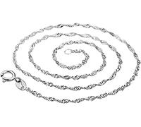 Joyería de aniversario de boda para el día de San Valentín, 16/18/20/22/24 pulgadas, collar brillante de ondas de agua, joyería de cadena fina, regalo para mujeres y niños, collar de 45,72 cm con