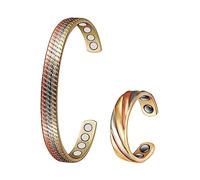 joyería de artritis de terapia magnética para hombres y mujeres, pulseras y anillos de terapia de campo magnético de drenaje linfático, alivia eficazmente la artritis y el dolor del túnel carpiano (G)