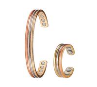 joyería de artritis de terapia magnética para hombres y mujeres, pulseras y anillos de terapia de campo magnético de drenaje linfático, alivia eficazmente la artritis y el dolor del túnel carpiano (D)