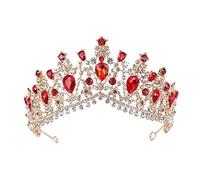 Joyería de cabello tiaras de corona para mujeres tiaras de cristal amarillo