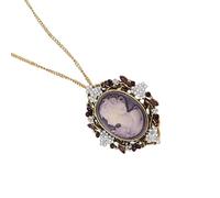 Joyería De Cadena Con Colgante Esculpido Delicado Adornos Accesorio Ligero Y Cómodo Para Mujer Joyería Colgante Retro Incrustaciones