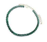 Joyería de cintura de cristal verde brillante, cadena elástica con flecos para ocasiones especiales, regalo de cadena corporal con flecos de cristal, talla única, como se describe, como se describe