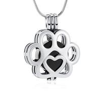 Joyería de cremación de Mascotas para Cenizas, Collar de urna con Estampado de Huellas para Cenizas cremación para Cenizas de Mascotas