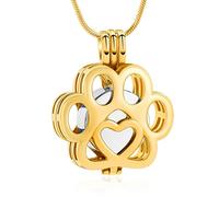 Joyería de cremación de Mascotas para Cenizas, Collar de urna con Estampado de Huellas para Cenizas cremación para Cenizas de Mascotas