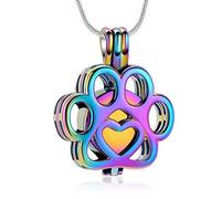 Joyería de cremación de Mascotas para Cenizas, Collar de urna con Estampado de Huellas para Cenizas cremación para Cenizas de Mascotas