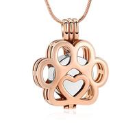 Joyería de cremación de Mascotas para Cenizas, Collar de urna con Estampado de Huellas para Cenizas cremación para Cenizas de Mascotas