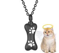 Joyería de cremación para cenizas de mascotas, joyería de urna de cremación con impresiones de patas, joyería de urna de cremación, collar conmemorativo de acero inoxidable para cenizas de perro