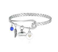 Joyería de cremación Urna de corazón para Cenizas para Mujer Brazalete conmemorativo para un ser querido-65 mm