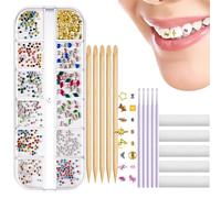 Joyería de dientes de cristal - Juego de decoración de dientes brillantes, gemas de sonrisa brillante, kit de dientes cosméticos DIY | 12 estilos únicos para fiesta de disfraces de Halloween, cosplay