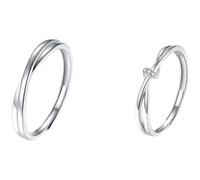 Joyería de fantasía para mujer, anillo 925, plata de ley, cinta de Möbius, ajustable, actualización 3.0 para pareja, unisex, hermana, compromiso, Réglable, Plata de ley S925, Sin piedras preciosas