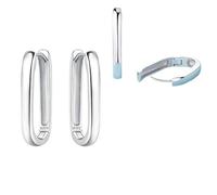 Joyería De Lujo De Plata De Ley 925, Circonita Brillante En Forma De U De Sol Y Luna for Mujer, Pendiente De Aro, Regalo, Joyería Fina for Fiesta De Boda(MTE4061-SR)