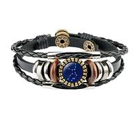 Joyería de moda, accesorios de constelación, pulseras para hombre, pulseras de 12 dijes de cuero para mujeres, pulseras y reloj para hombre de menos de 20 años, talla única, Poliuretano, No es una