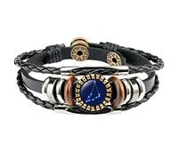 Joyería de moda, accesorios de constelación, pulseras para hombre, pulseras de 12 dijes de cuero para mujeres, pulseras y reloj para hombre de menos de 20 años, talla única, Poliuretano, No es una