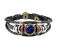 Joyería de moda, accesorios de constelación, pulseras para hombre, pulseras de 12 dijes de cuero para mujeres, pulseras y reloj para hombre de menos de 20 años, talla única, Poliuretano, No es una