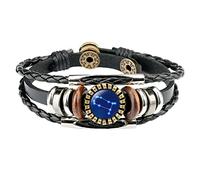 Joyería de moda, accesorios de constelación, pulseras para hombre, pulseras de 12 dijes de cuero para mujeres, pulseras y reloj para hombre de menos de 20 años, talla única, Poliuretano, No es una