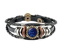 Joyería de moda, accesorios de constelación, pulseras para hombre, pulseras de 12 dijes de cuero para mujeres, pulseras y reloj para hombre de menos de 20 años, talla única, Poliuretano, No es una