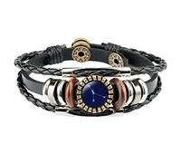 Joyería de moda, accesorios de constelación, pulseras para hombre, pulseras de 12 dijes de cuero para mujeres, pulseras y reloj para hombre de menos de 20 años, talla única, Poliuretano, No es una