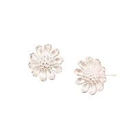 Joyería de moda estética hermosa plata ley 925 fina girasol pequeña margarita flor popular mujeres pendientes