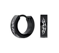Joyería De Motorista Pequeño Espiritual Guardián Ángel Alas Negro Huggie Hoop Kpop Pendientespara Hombres O Mujeres Adolescentes Negro Ip Chapado En Plata Tono De Acero Inoxidable