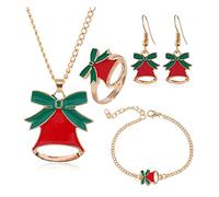 Joyería de Navidad elegante Árbol de Navidad Jingle Bell Marrón Nakay Moon Collar Pendiente Pulsera Día de Acción de Gracias