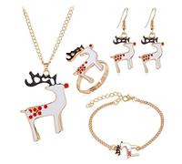 Joyería de Navidad elegante Árbol de Navidad Jingle Bell Marrón Nakay Moon Collar Pendiente Pulsera Día de Acción de Gracias