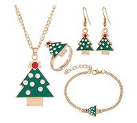 Joyería de Navidad elegante Árbol de Navidad Jingle Bell Marrón Nakay Moon Collar Pendiente Pulsera Día de Acción de Gracias