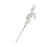 Joyería de Star - Gancho de oreja de luna, pendiente perforante con aguja | Star Moon Ear Hook Gemone, Decorative Asimétrical Style Joyas para mujer, Creative Ear Pink Party Fest, Se référer