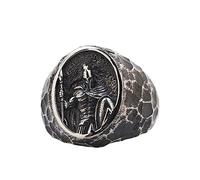 Joyería del Anillo, S925 Silver Men's Spartan Warrior Ring Ring Gothic Retro Gladiator, Plata, 7